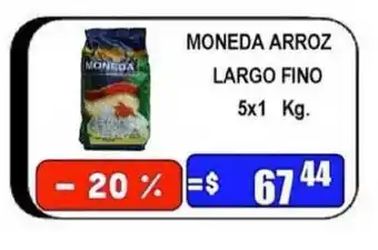 Dulcenter Moneda Arroz Largo Fino 5x1 Kg. oferta