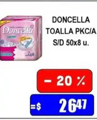 Dulcenter Doncella Toalla PKC-A S-D 50x8 U. oferta