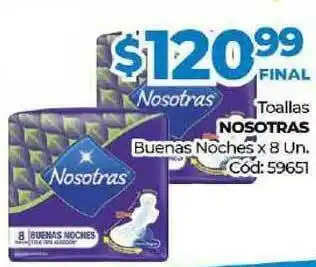 Diarco Toallas Nosotras Buenas Noches x8 un oferta