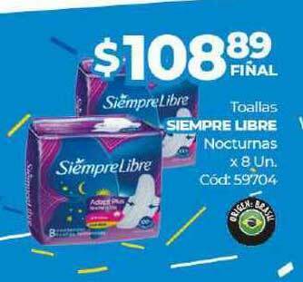 Diarco Toallas Siempre Libre Nocturnas x8 un oferta