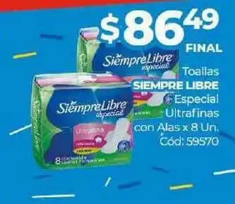 Diarco Toallas Siempre Libre Especial Ultrafinas Con Alas x8 un oferta