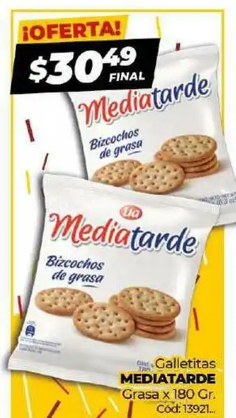 Diarco Galletitas Mediatarde Grasa x180 gr oferta