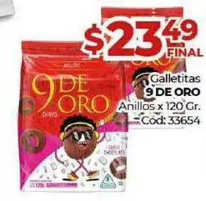 Diarco Galletitas 9 De Oro Anillos x120 gr oferta