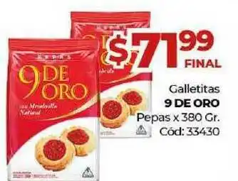 Diarco Galletitas 9 De Oro Pepas x380 gr oferta