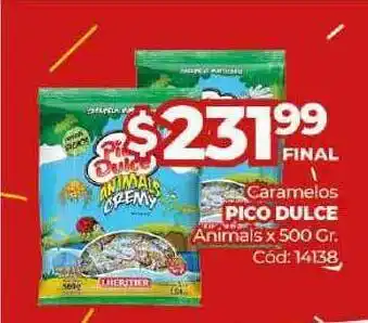 Diarco Caramelos Pico Dulce Animals x500 gr oferta