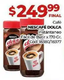 Diarco Café Nescafé Dolca Instántaneo Fácil De Batir x170 gr oferta