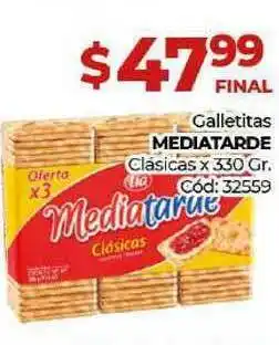 Diarco Galletitas Mediatarde Clásicas x330 gr oferta