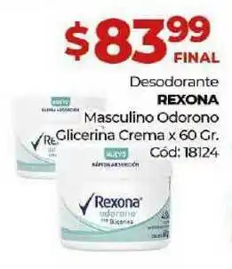 Diarco Desodorante Rexona Masculino Odorono Glicerina Crema x60 gr oferta
