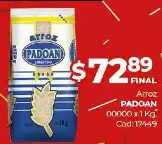 Diarco Arroz Padoan 00000 x1 kg oferta