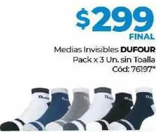 Diarco Medias Invisibles Dufour Pack X 3 Un. Sin Toalla oferta