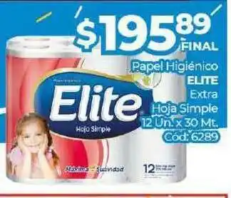 Diarco Papel Higiénico Elite Extra Hoja Simple 12 un x30 mt oferta