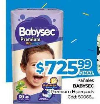 Diarco Pañales Babysec Premium Hiperpack oferta