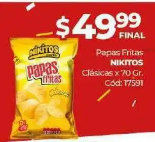 Diarco Papas Fritas Nikitos Clásicas x70 gr oferta