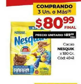 Diarco Cacao Nesquik x180 gr oferta