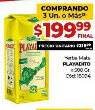 Diarco Yerba Mate Playadito x500 gr oferta