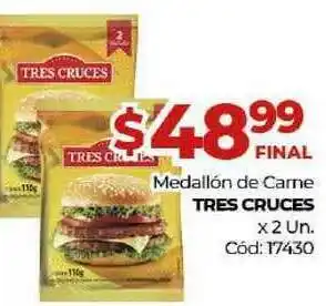 Diarco Medallón De Carne Tres Cruces x2 un oferta