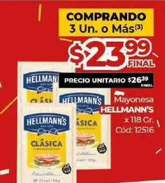 Diarco Mayonesa Hellmann's x118 gr oferta
