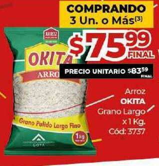 Diarco Arroz Okita Grano Largo x1 kg oferta