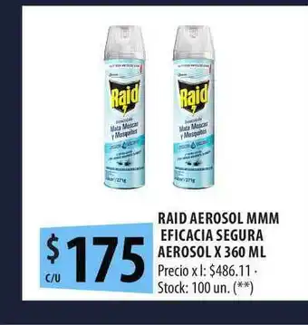 Punto Mayorista Raid Aerosol Mmm Eficacia Segura Aerosol x 360ml oferta