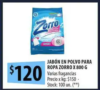 Punto Mayorista Jabón En Polvo Para Ropa Zorro x 800g oferta