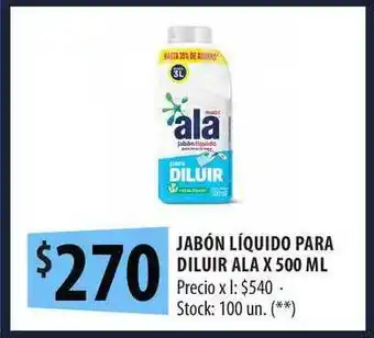 Punto Mayorista Jabón Líquido Para Diluir Ala x 500ml oferta