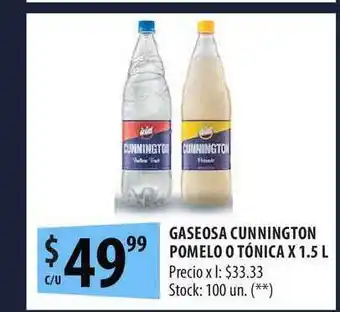 Punto Mayorista Gaseosa Cunnington Pomelo O Tónica x 1.5L oferta