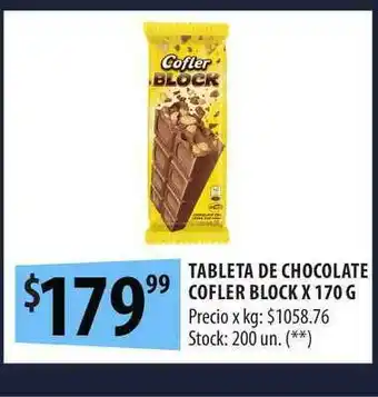 Punto Mayorista Tableta De Chocolate Cofler Block x 170g oferta