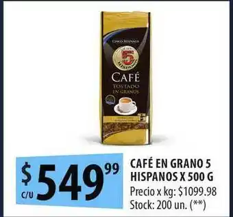 Punto Mayorista Café En Grano 5 Hispanos x 500g oferta