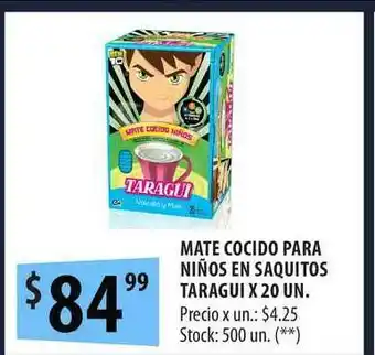 Punto Mayorista Mate Cocido Para Niños En Saquitos Taragui oferta