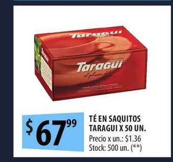 Punto Mayorista Taragui Té En Saquitos x 50un oferta