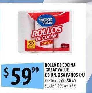 Punto Mayorista Rollo De Cocina Great Value oferta