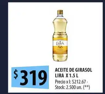 Punto Mayorista Aceite De Girasol Lira x 1.5L oferta