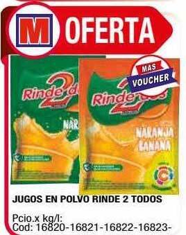 Maxiconsumo Jugos en polvo rinde 2 todos oferta