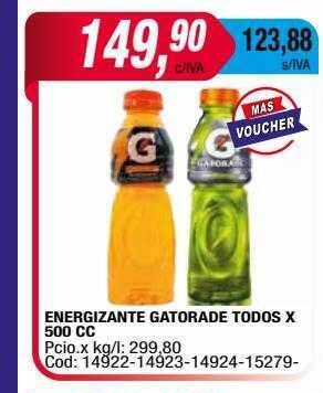 Maxiconsumo Energizante gatorade todos oferta