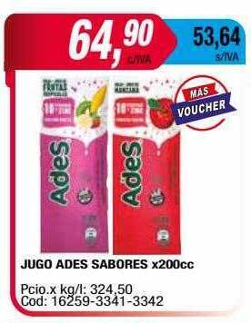 Maxiconsumo Jugo ades sabores oferta