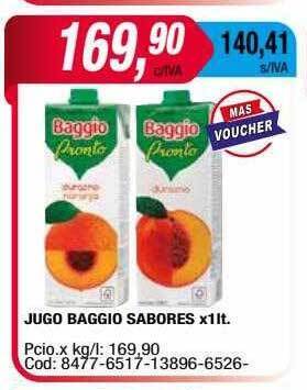 Maxiconsumo Jugo baggio sabores oferta