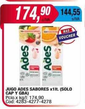 Maxiconsumo Jugo ades sabores oferta
