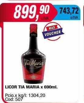 Maxiconsumo Licor tia maria oferta