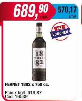 Maxiconsumo Fernet 1882 oferta
