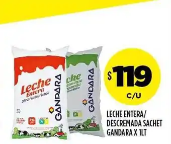 Supermercados Toledo Leche entera descremada sachet gandara oferta
