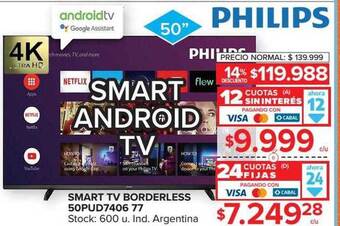 Carrefour Smart tv borderless 50pud7406 77 philips oferta
