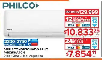 Carrefour Aire acondicionado split phs25ha4cn philco oferta