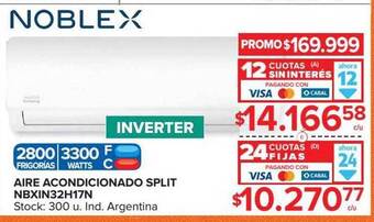 Carrefour Aire acondicionado split nbxin32h17n noblex oferta