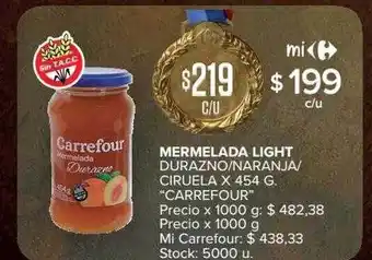 Carrefour Mermelada light durazno naranja ciruela oferta