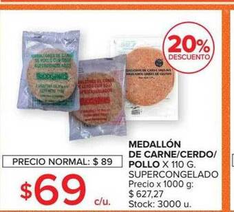 Carrefour Medallón de carne cerdo pollo supercongelado 20% descuento oferta