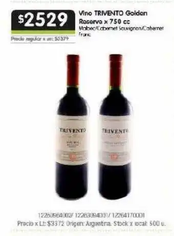 Jumbo Vino trivento golden reserva oferta