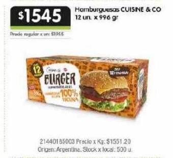 Jumbo Hamburguesas cuisine & co oferta