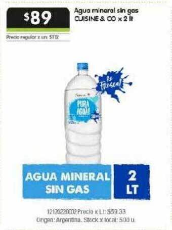 Jumbo Agua mineral sin gas cuisine & co oferta