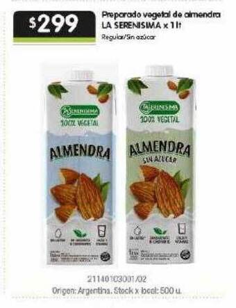 Jumbo Preparado vegetal de almendra la serenisima oferta