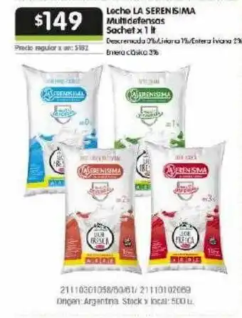 Jumbo Leche la serenisima multidefensas sachet oferta